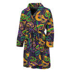 Mardi Gras Festival Pattern Print Men's Bathrobe