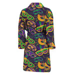 Mardi Gras Festival Pattern Print Men's Bathrobe