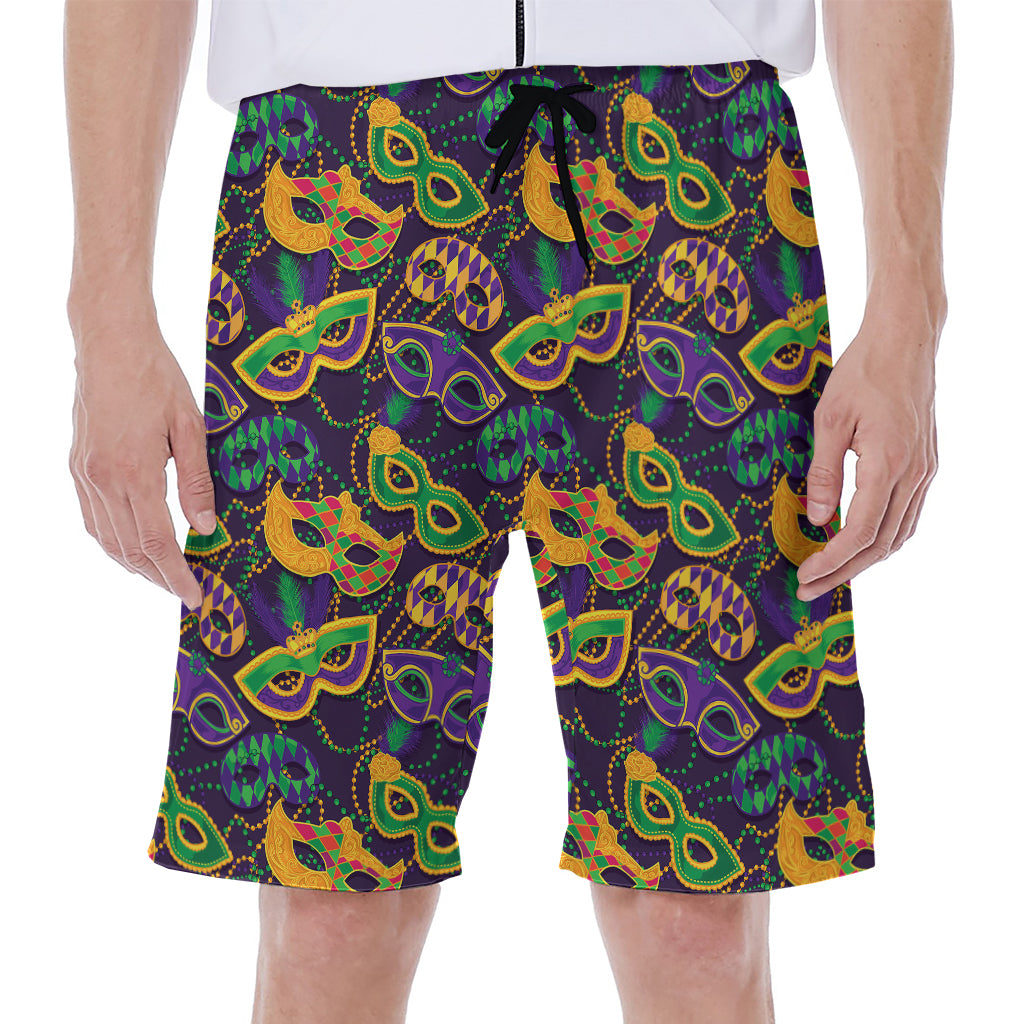 Mardi Gras Festival Pattern Print Men's Beach Shorts