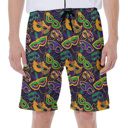 Mardi Gras Festival Pattern Print Men's Beach Shorts