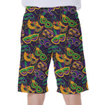 Mardi Gras Festival Pattern Print Men's Beach Shorts