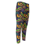 Mardi Gras Festival Pattern Print Men's Compression Pants