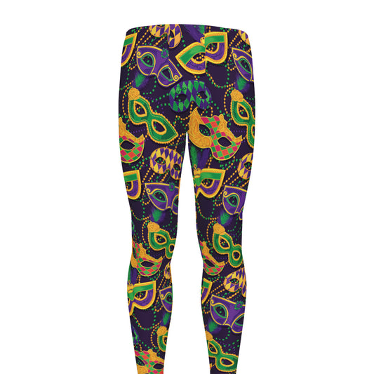 Mardi Gras Festival Pattern Print Men's leggings