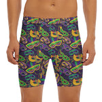 Mardi Gras Festival Pattern Print Men's Long Boxer Briefs
