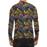 Mardi Gras Festival Pattern Print Men's Long Sleeve Rash Guard