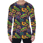 Mardi Gras Festival Pattern Print Men's Long Sleeve T-Shirt