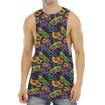 Mardi Gras Festival Pattern Print Men's Muscle Tank Top