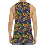 Mardi Gras Festival Pattern Print Men's Muscle Tank Top