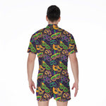 Mardi Gras Festival Pattern Print Men's Rompers
