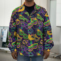 Mardi Gras Festival Pattern Print Men's Shirt Jacket