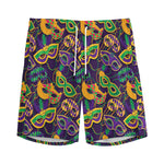Mardi Gras Festival Pattern Print Men's Sports Shorts