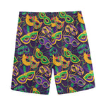 Mardi Gras Festival Pattern Print Men's Sports Shorts