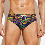 Mardi Gras Festival Pattern Print Men's Swim Briefs