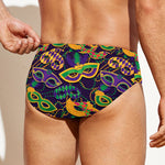 Mardi Gras Festival Pattern Print Men's Swim Briefs
