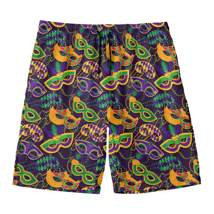 Mardi Gras Festival Pattern Print Men's Swim Trunks