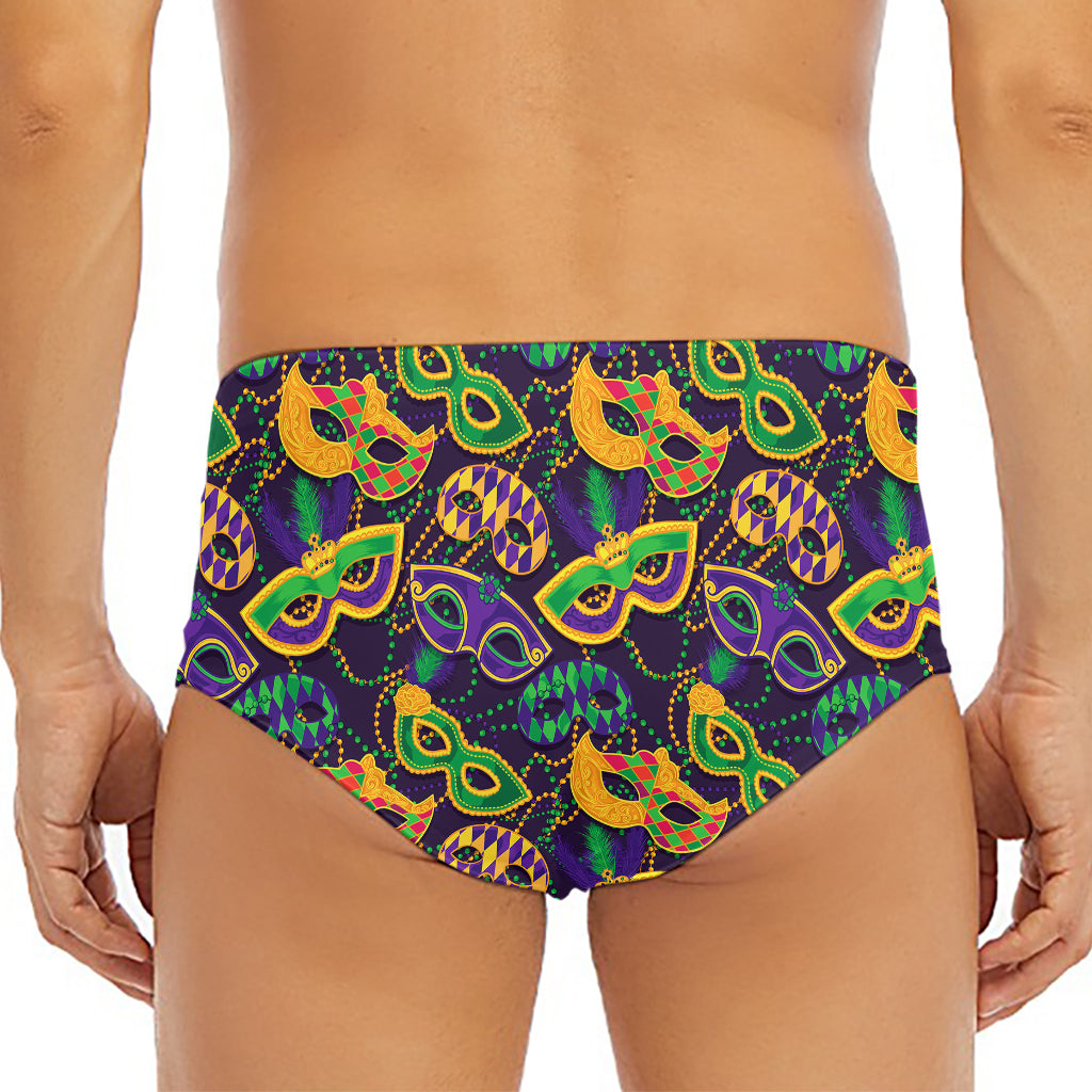 Mardi Gras Festival Pattern Print Men's Triangle Swim Briefs