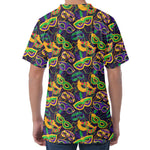 Mardi Gras Festival Pattern Print Men's Velvet T-Shirt