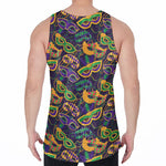 Mardi Gras Festival Pattern Print Men's Velvet Tank Top