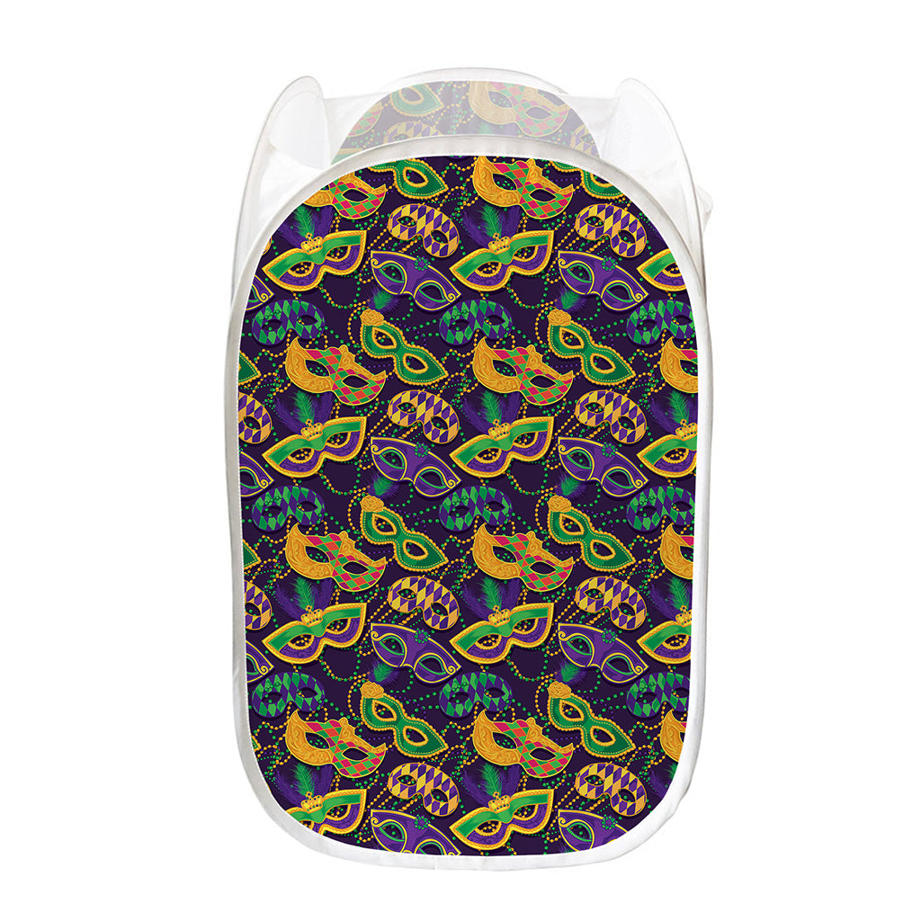 Mardi Gras Festival Pattern Print Mesh Laundry Hamper