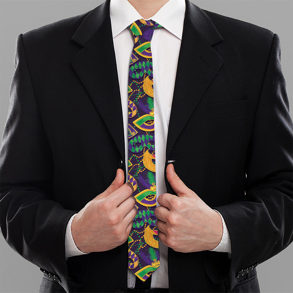 Mardi Gras Festival Pattern Print Necktie
