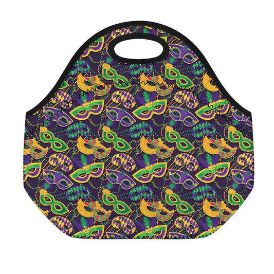 Mardi Gras Festival Pattern Print Neoprene Lunch Bag