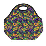 Mardi Gras Festival Pattern Print Neoprene Lunch Bag