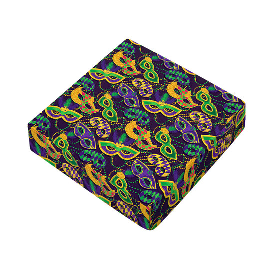 Mardi Gras Festival Pattern Print Outdoor Seat Cushion Cover