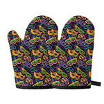 Mardi Gras Festival Pattern Print Oven Mitts