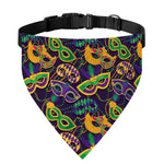 Mardi Gras Festival Pattern Print Over The Collar Dog Bandana