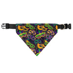 Mardi Gras Festival Pattern Print Over The Collar Dog Bandana