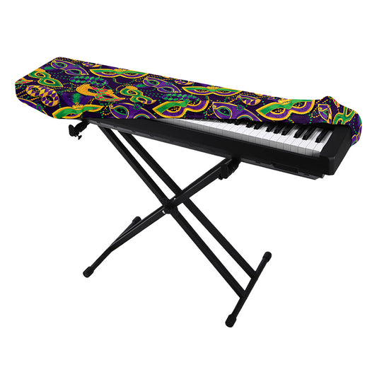 Mardi Gras Festival Pattern Print Piano Keyboard Cover