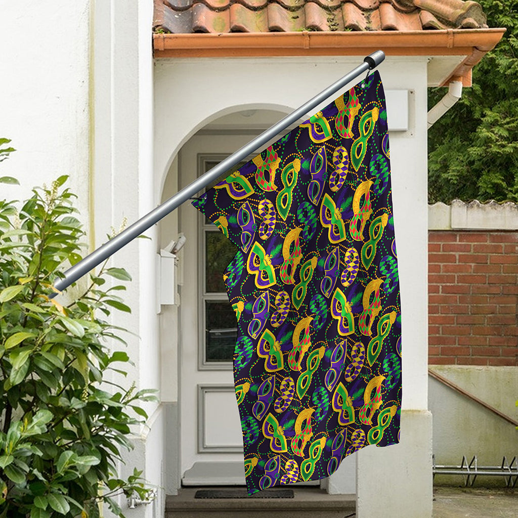 Mardi Gras Festival Pattern Print Polyester Flag