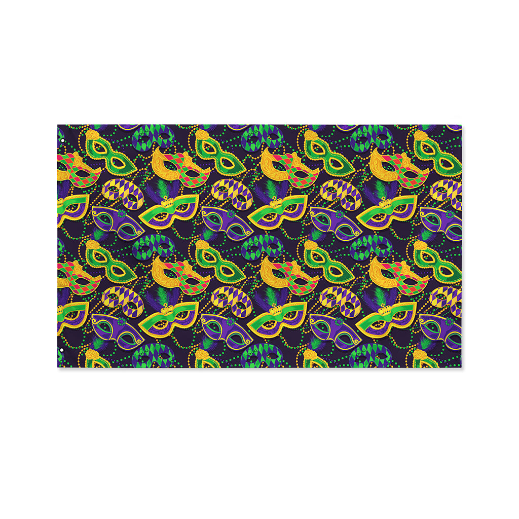 Mardi Gras Festival Pattern Print Polyester Flag