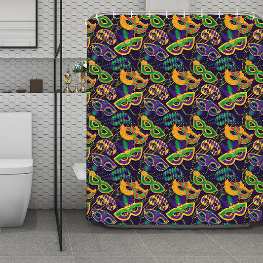 Mardi Gras Festival Pattern Print Polyester Shower Curtain
