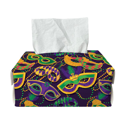 Mardi Gras Festival Pattern Print Rectangle Tissue Box Cover