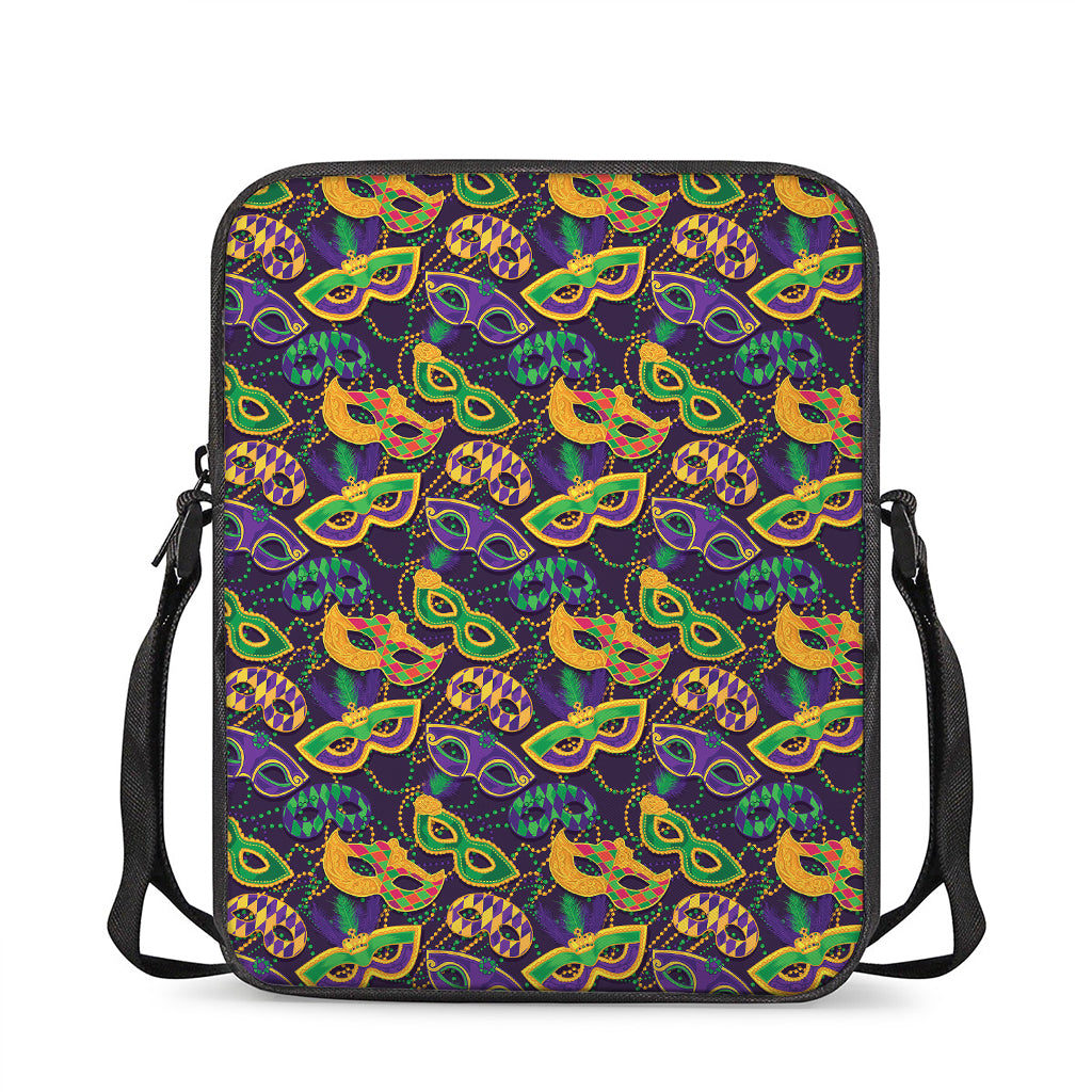 Mardi Gras Festival Pattern Print Rectangular Crossbody Bag