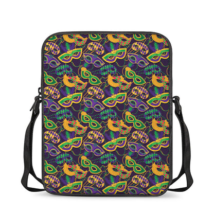 Mardi Gras Festival Pattern Print Rectangular Crossbody Bag