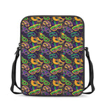 Mardi Gras Festival Pattern Print Rectangular Crossbody Bag