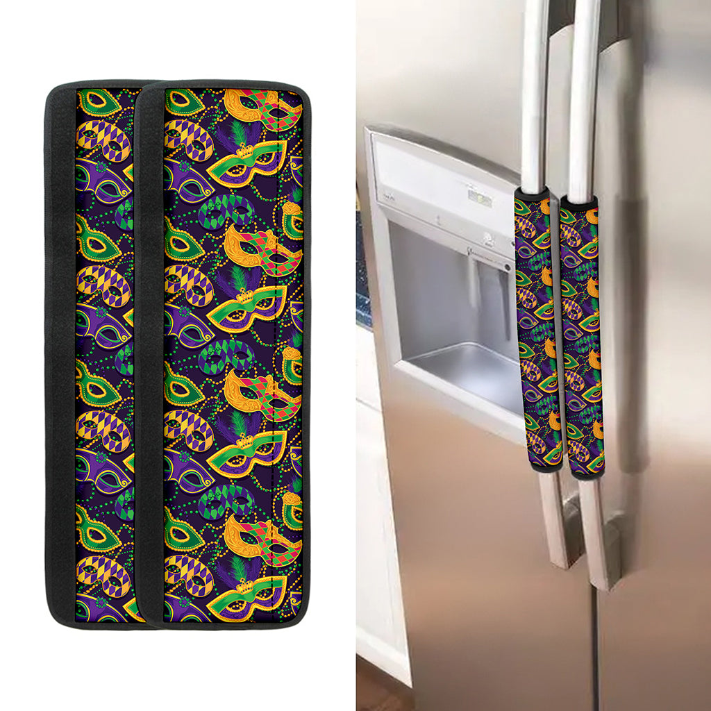 Mardi Gras Festival Pattern Print Refrigerator Handle Covers