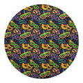 Mardi Gras Festival Pattern Print Round Blanket