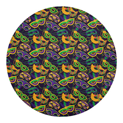 Mardi Gras Festival Pattern Print Round Blanket