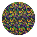 Mardi Gras Festival Pattern Print Round Blanket