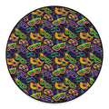 Mardi Gras Festival Pattern Print Round Floor Mat