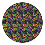 Mardi Gras Festival Pattern Print Round Floor Mat
