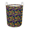 Mardi Gras Festival Pattern Print Round Laundry Basket
