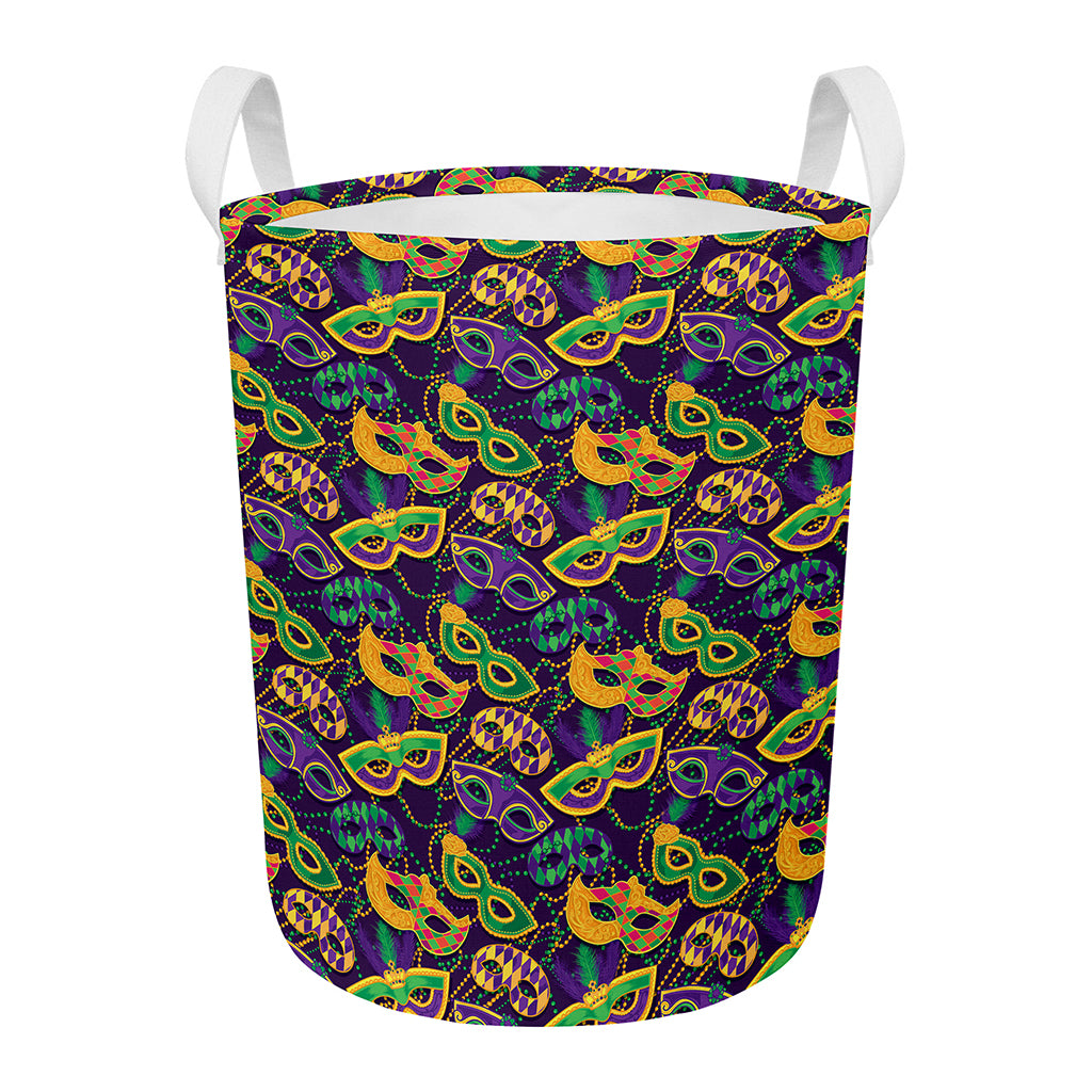Mardi Gras Festival Pattern Print Round Laundry Basket