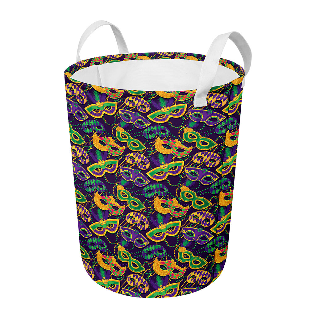 Mardi Gras Festival Pattern Print Round Laundry Basket