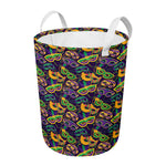 Mardi Gras Festival Pattern Print Round Laundry Basket