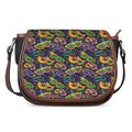 Mardi Gras Festival Pattern Print Saddle Bag