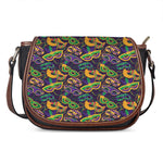Mardi Gras Festival Pattern Print Saddle Bag